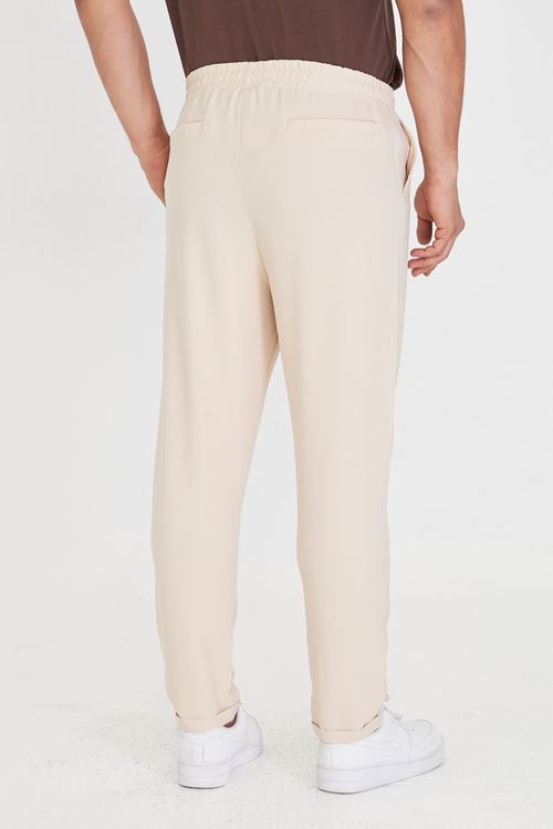 Erkek Bel Lastikli Bağcıklı Duble Paça Slim Fit Jogger Pantolon