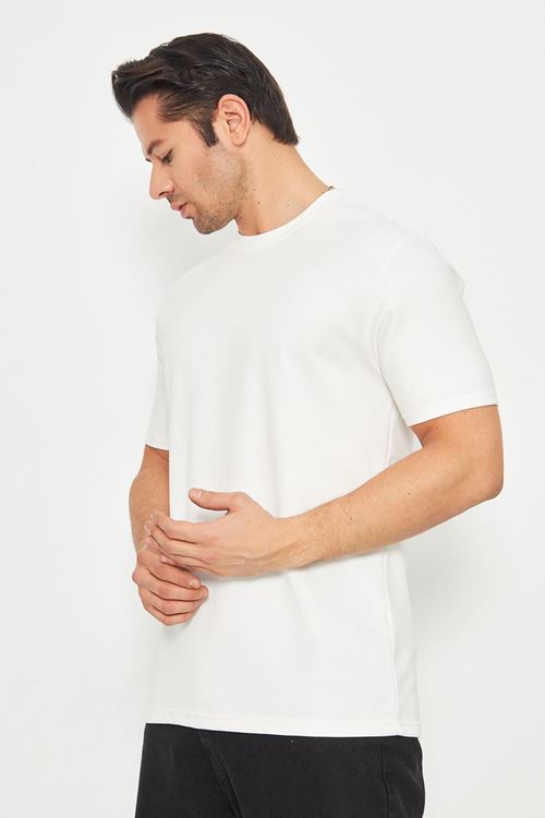 Erkek Sade Basic Bisiklet Yaka 2 İp Rahat Ferah Dokulu Kumaş Günlük Kullanıma Uygun T-shırt