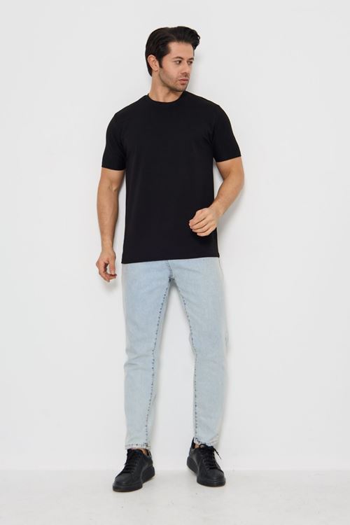 Erkek Sade Basic Bisiklet Yaka 2 İp Rahat Ferah Dokulu Kumaş Günlük Kullanıma Uygun T-shırt