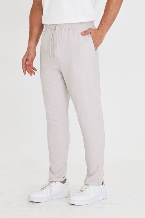 Erkek Bel Lastikli Bağcıklı Duble Paça Slim Fit Jogger Pantolon