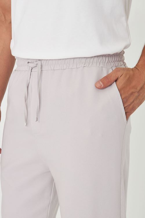 Erkek Bel Lastikli Bağcıklı Duble Paça Slim Fit Jogger Pantolon