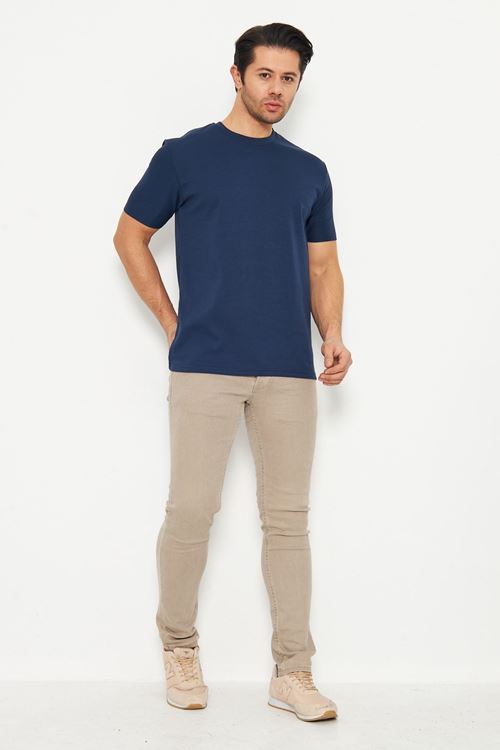 Erkek Sade Basic Bisiklet Yaka 2 İp Rahat Ferah Dokulu Kumaş Günlük Kullanıma Uygun T-shırt