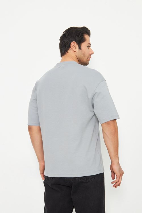Erkek Bisiklet Yaka Oversize 2 Ip T-shirt