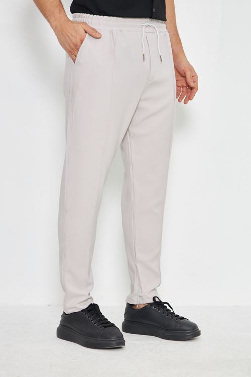 Erkek Çımalı Yandan Cepli Lastikli Bağcıklı Paça Fermuarlı Kullanışlı Slim Fit Jogger