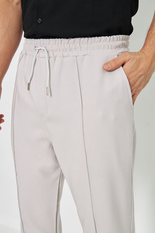 Erkek Çımalı Yandan Cepli Lastikli Bağcıklı Paça Fermuarlı Kullanışlı Slim Fit Jogger