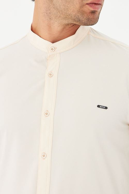 Slim Fit Hakim Yaka Erkek Gömlek Günlük Kullanıma Uygun