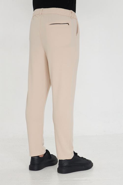 Erkek Jogger Ottoman Desen Kemerli Bel Bağlamalı Rahat Kalıp Pantolon