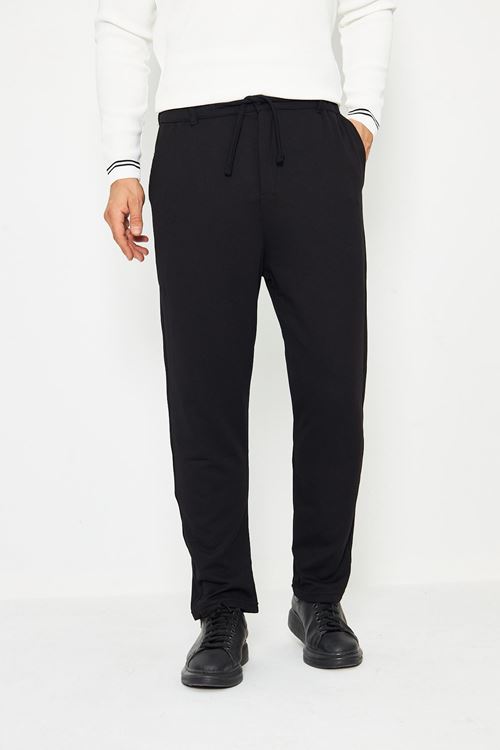 Erkek Jogger Ottoman Desen Kemerli Bel Bağlamalı Rahat Kalıp Pantolon