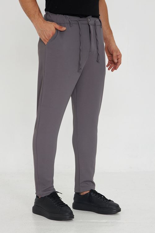 Erkek Jogger Ottoman Desen Kemerli Bel Bağlamalı Rahat Kalıp Pantolon