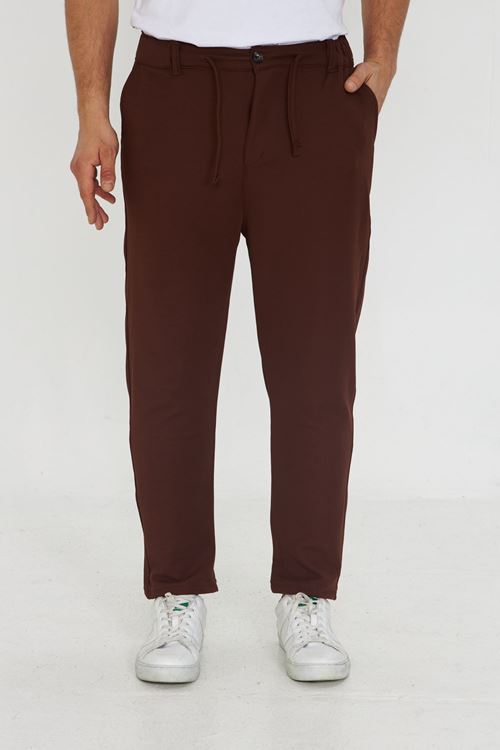 Erkek Jogger Ottoman Desen Kemerli Bel Bağlamalı Rahat Kalıp Pantolon