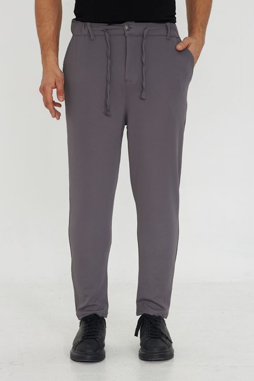 Erkek Jogger Ottoman Desen Kemerli Bel Bağlamalı Rahat Kalıp Pantolon
