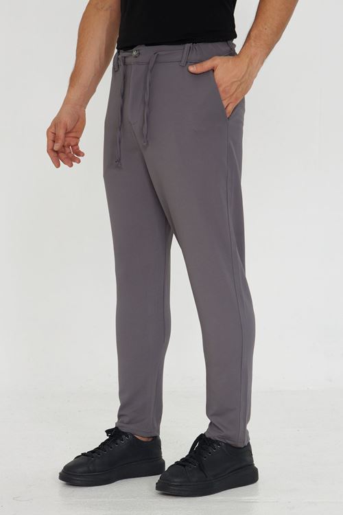 Erkek Jogger Ottoman Desen Kemerli Bel Bağlamalı Rahat Kalıp Pantolon