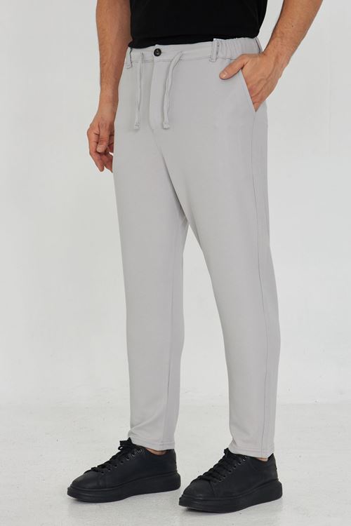 Erkek Jogger Ottoman Desen Kemerli Bel Bağlamalı Rahat Kalıp Pantolon