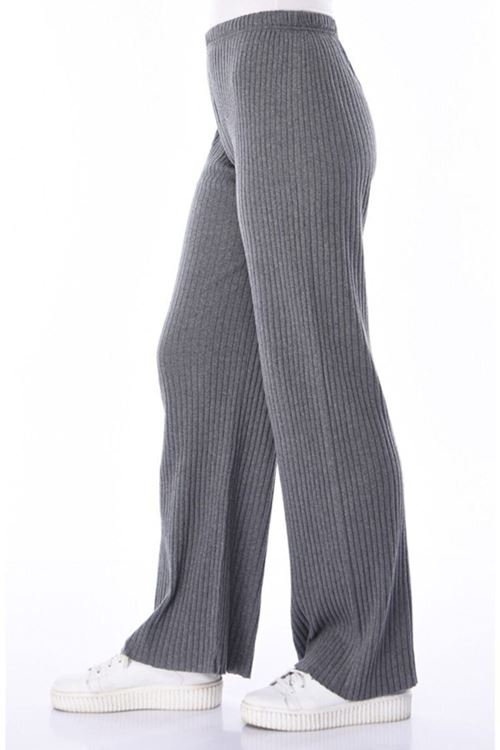 Kadın Gri Rahat Fitilli Pantolon & Eşofman