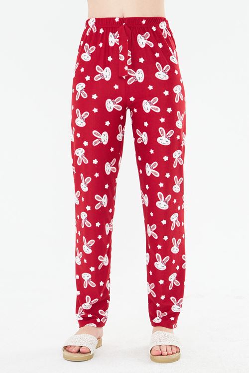 Bordo Tavşanlı Ayan Süet Eşofman Altı