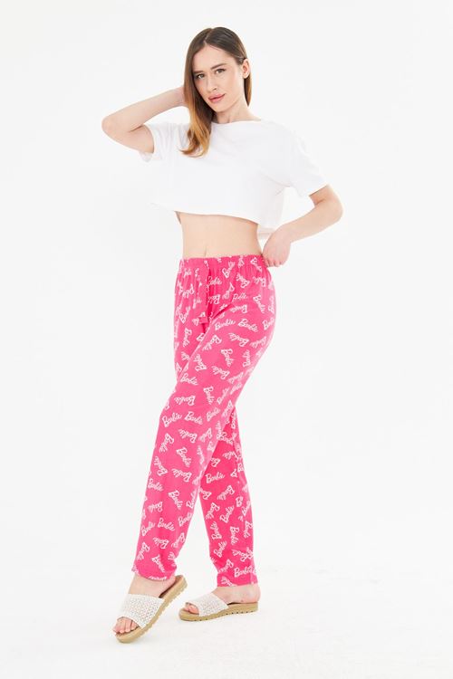 Pembe Barbie Ayan Süet Eşofman Altı