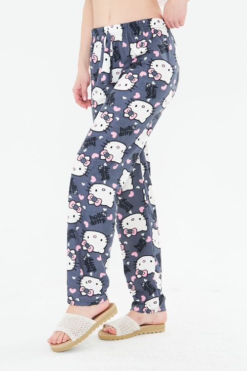 Lacivert Hello Kitty Cat Ayan Süet Eşofman Altı