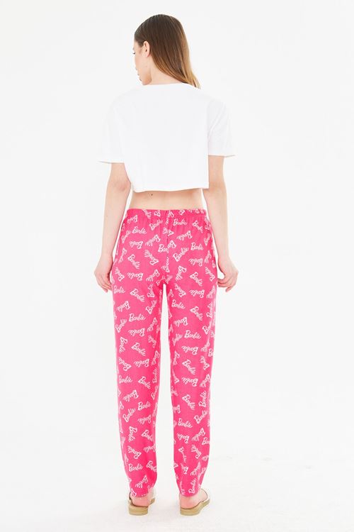 Pembe Barbie Ayan Süet Eşofman Altı