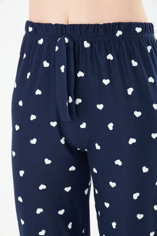 Lacivert Beyaz Kalpli Ayan Süet Eşofman Altı