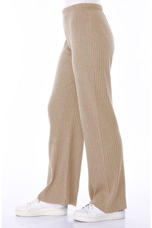 Kadın Bej Renk Rahat Fitilli Pantolon & Eşofman