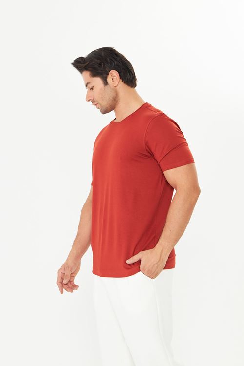Erkek Viskon T-Shirt Yumuşak Dokulu, Rahat Nefes Alan Kumaş