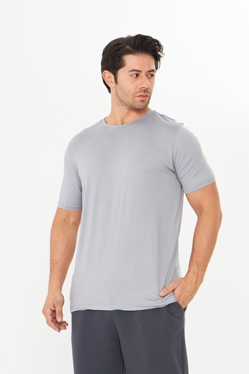 Erkek Viskon T-Shirt Yumuşak Dokulu, Rahat Nefes Alan Kumaş