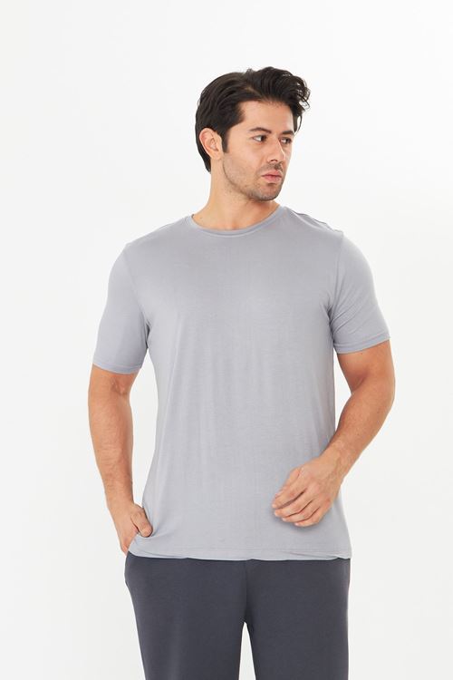 Erkek Viskon T-Shirt Yumuşak Dokulu, Rahat Nefes Alan Kumaş