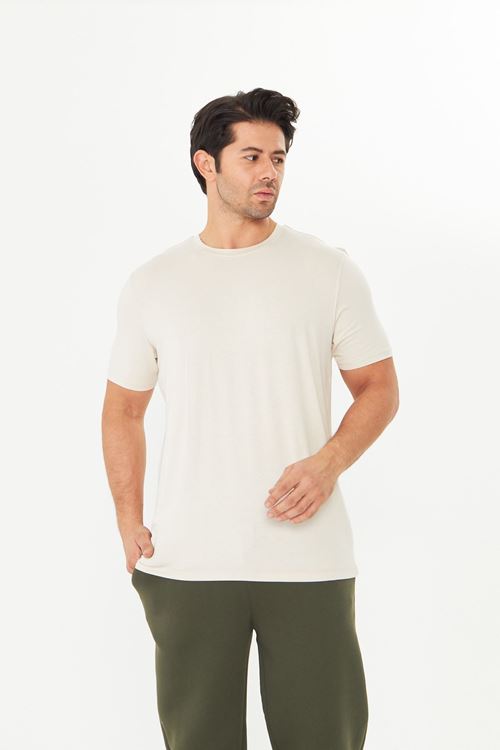 Erkek Viskon T-Shirt Yumuşak Dokulu, Rahat Nefes Alan Kumaş