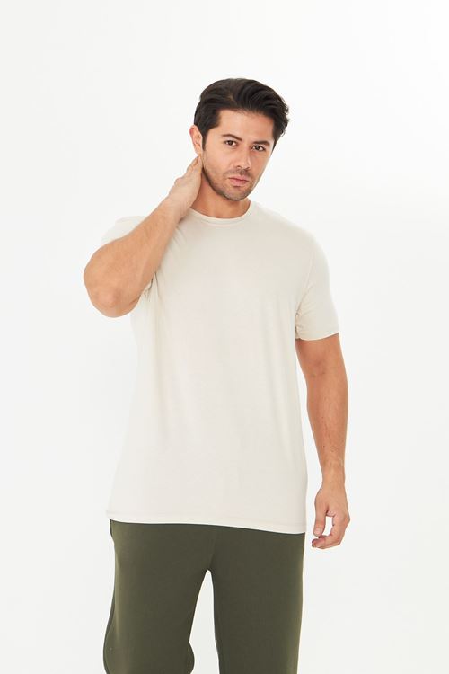 Erkek Viskon T-Shirt Yumuşak Dokulu, Rahat Nefes Alan Kumaş