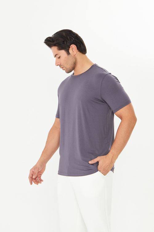 Erkek Viskon T-Shirt Yumuşak Dokulu, Rahat Nefes Alan Kumaş