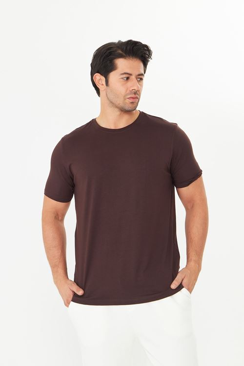 Erkek Viskon T-Shirt Yumuşak Dokulu, Rahat Nefes Alan Kumaş
