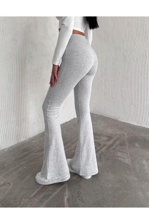 Kadın Ribana Kumaş Ispanyol Paça Yüksek Bel Pantolon Tayt