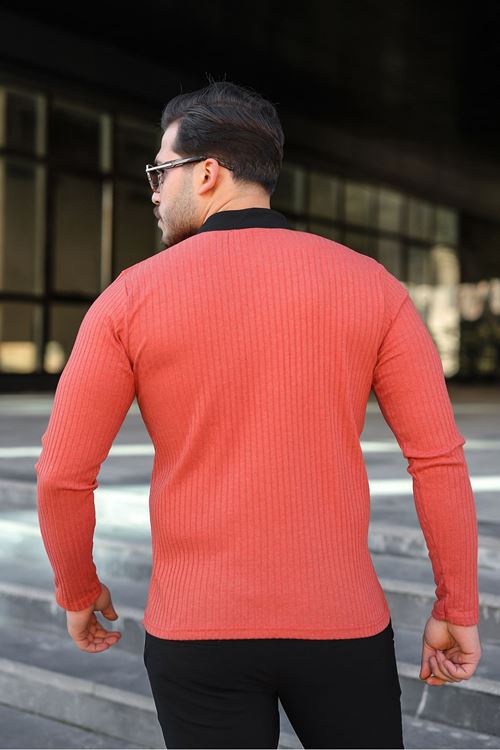 Erkek Fitilli Kumaş Hakim Yaka Düğmeli Sweat