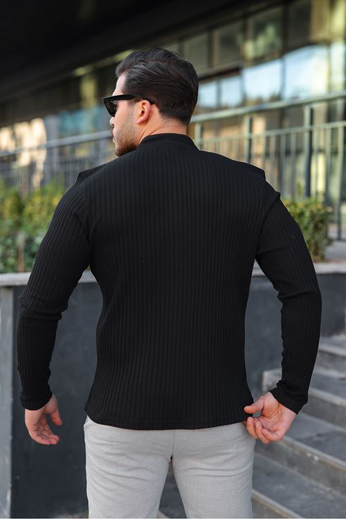 Erkek Fitilli Kumaş Hakim Yaka Düğmeli Sweat