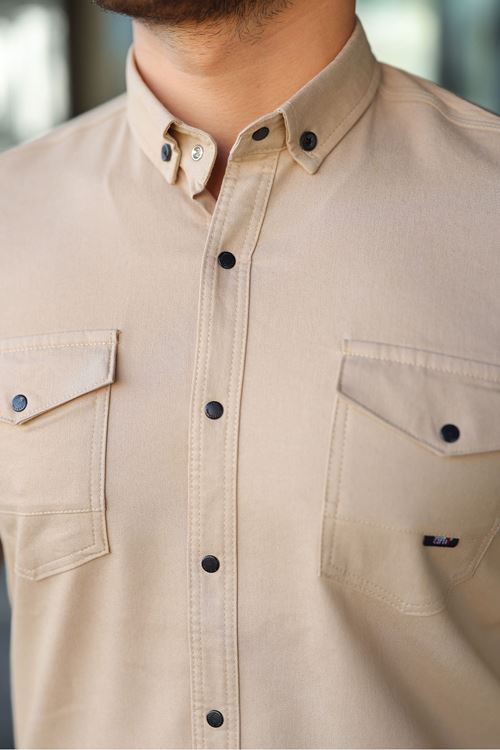 Slim Fit Jeans - Kot Erkek Gömlek Günlük Kullanıma Uygun