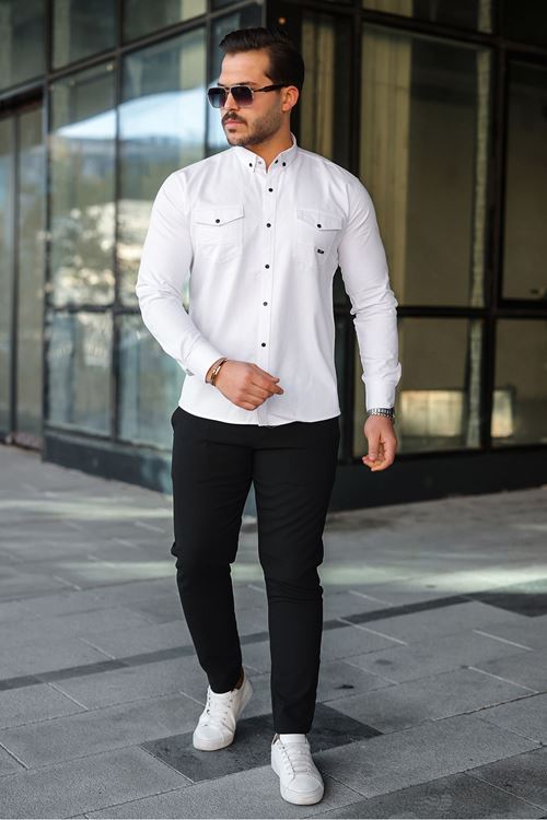 Slim Fit Jeans - Kot Erkek Gömlek Günlük Kullanıma Uygun