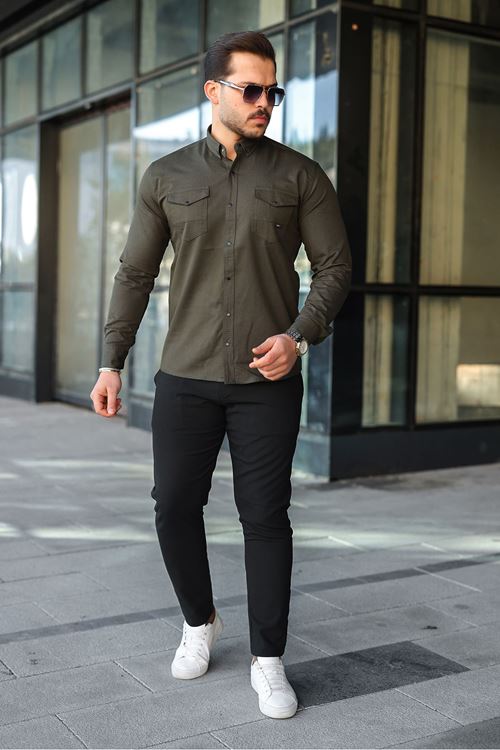 Slim Fit Jeans - Kot Erkek Gömlek Günlük Kullanıma Uygun