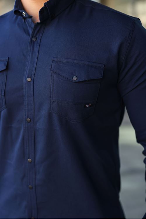 Slim Fit Jeans - Kot Erkek Gömlek Günlük Kullanıma Uygun