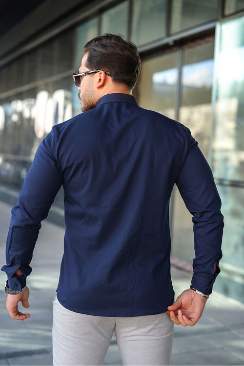 Slim Fit Jeans - Kot Erkek Gömlek Günlük Kullanıma Uygun