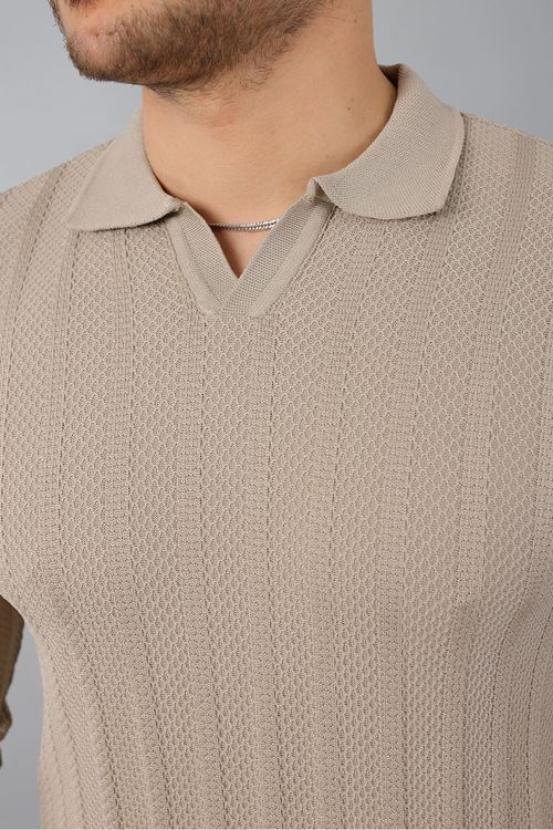 Erkek Polo Yaka Çizgili Triko