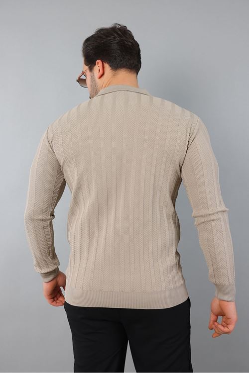 Erkek Polo Yaka Çizgili Triko