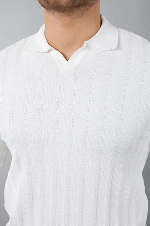 Erkek Polo Yaka Çizgili Triko