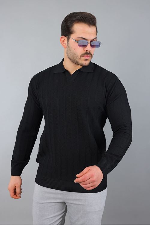 Erkek Polo Yaka Çizgili Triko