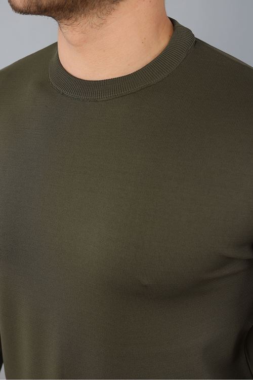 Erkek Uzun Kol Bisiklet Yaka Düz Triko