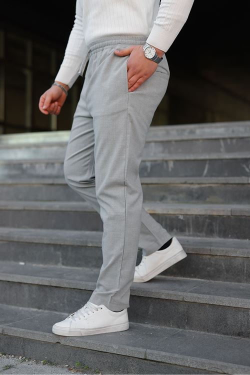 Erkek Baggy Bel Lastik Bez Ayağı Kumaş Pantolon