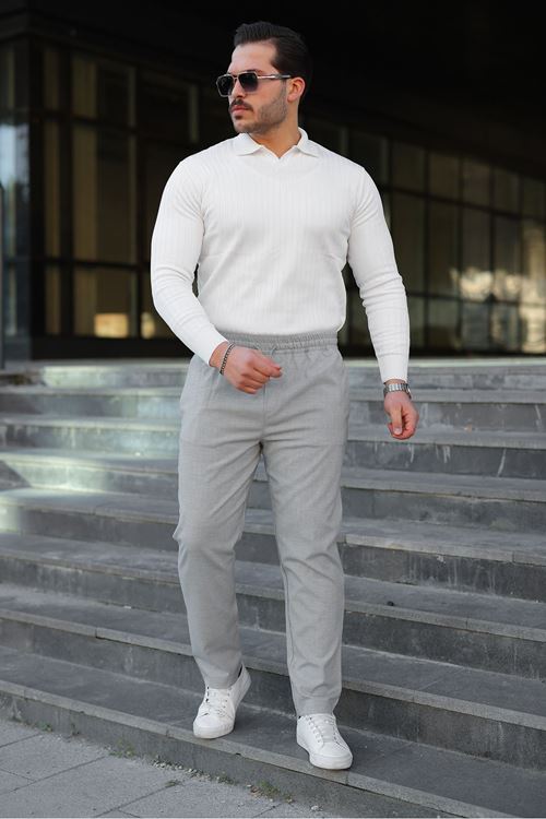 Erkek Baggy Bel Lastik Bez Ayağı Kumaş Pantolon