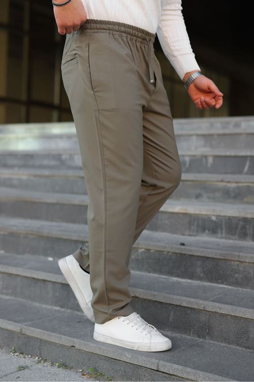 Erkek Baggy Bel Lastik Bez Ayağı Kumaş Pantolon