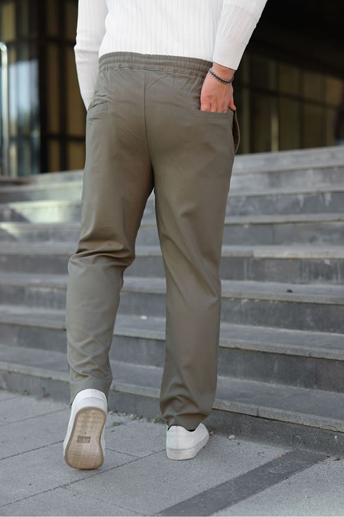 Erkek Baggy Bel Lastik Bez Ayağı Kumaş Pantolon