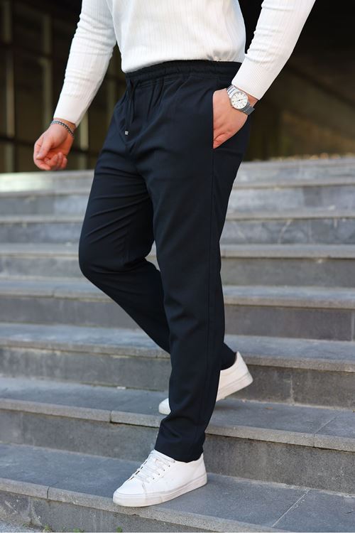 Erkek Baggy Bel Lastik Bez Ayağı Kumaş Pantolon