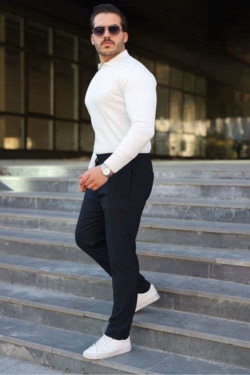 Erkek Baggy Bel Lastik Bez Ayağı Kumaş Pantolon